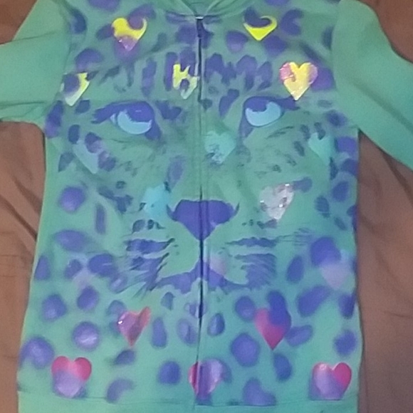 Teal printed jacket - Picture 1 of 3